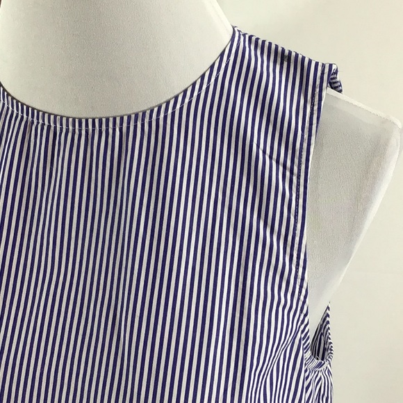 J. Crew mixed stripe sleeveless ruffle top S - Picture 2 of 9